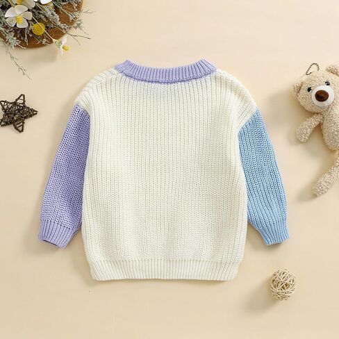 Newborn Infant Baby Girl Boy Knit Sweater Crewneck Pullover Long Sleeve Chunky Sweater Toddler Fall Winter Clothes in Kuwait