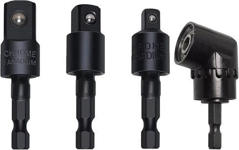 1PCS 105°Right Angle Drill，3PCS Socket Adapter for Drill(Black) in Saudi Arabia