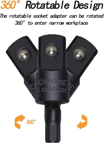 1PCS 105°Right Angle Drill，3PCS Socket Adapter for Drill(Black) in Saudi Arabia