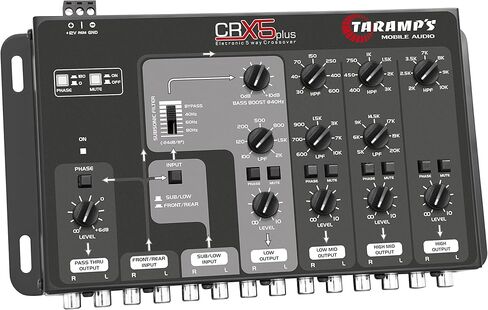 Taramps Crx5 Plus Electronic 5 Way Crossover Rca 4 Channel 1 Pass Tru 9.3 Volts Rms Car Audio Processor Stereo Equalizer Great for Low/High Bass Boost in Saudi Arabia