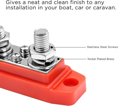 نكص BB46P-38 شريط الحافلة 4 × 3/8 "ترصيع 6 × #8 محطات المسمار كتلة توزيع الطاقة مع مسامير الفولاذ المقاوم للصدأ زوج بسبار البطارية البحرية للسيارات in Kuwait