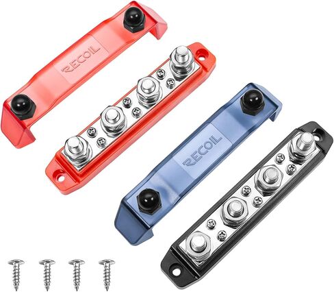 نكص BB46P-38 شريط الحافلة 4 × 3/8 "ترصيع 6 × #8 محطات المسمار كتلة توزيع الطاقة مع مسامير الفولاذ المقاوم للصدأ زوج بسبار البطارية البحرية للسيارات in Kuwait