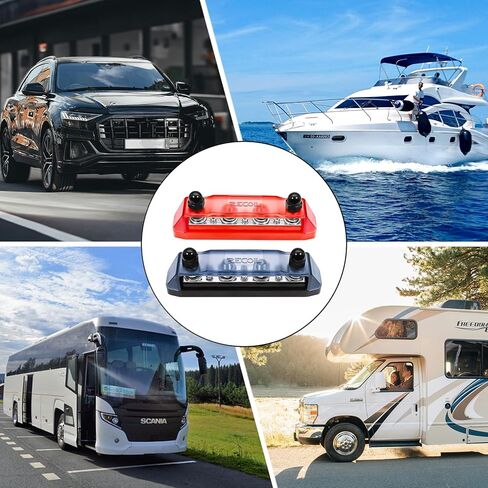 نكص BB46P-38 شريط الحافلة 4 × 3/8 "ترصيع 6 × #8 محطات المسمار كتلة توزيع الطاقة مع مسامير الفولاذ المقاوم للصدأ زوج بسبار البطارية البحرية للسيارات in Kuwait