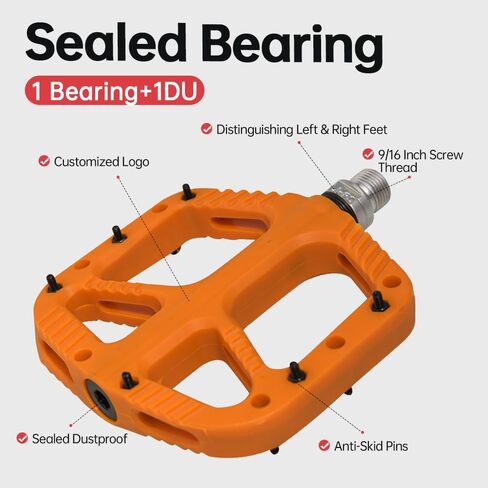 Mountain Bike Pedals Adult,Nylon Bicycle Pedals of 9/16 inch，1DU BMX Pedals Bicycle Accessories in Saudi Arabia