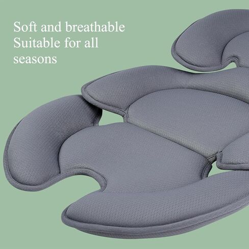 Infant Car Seat Insert, Car Seat Head and Body Supports for Babies, Soft Car Seat Insert Cushion Pad Suit for Infant Car Seats and Baby Strollers(Grey) in Kuwait