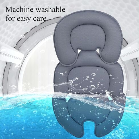 Infant Car Seat Insert, Car Seat Head and Body Supports for Babies, Soft Car Seat Insert Cushion Pad Suit for Infant Car Seats and Baby Strollers(Grey) in Kuwait