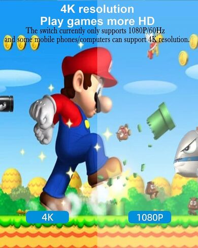 سويتش دوك لجهاز نينتندو سويتش OLED، قاعدة شحن تلفزيونية محمولة مع HDMI وUSB 3.0، مجموعة قاعدة بديلة من النوع C إلى HDMI TV لجهاز MacBook Pro Air (أحمر أزرق) in Kuwait