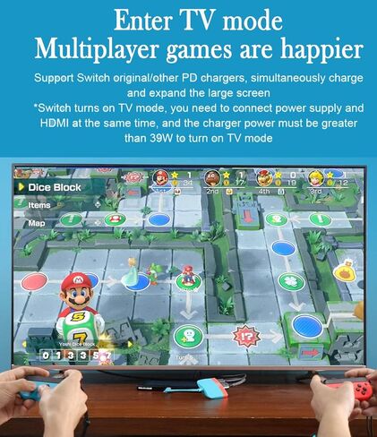 سويتش دوك لجهاز نينتندو سويتش OLED، قاعدة شحن تلفزيونية محمولة مع HDMI وUSB 3.0، مجموعة قاعدة بديلة من النوع C إلى HDMI TV لجهاز MacBook Pro Air (أحمر أزرق) in Kuwait