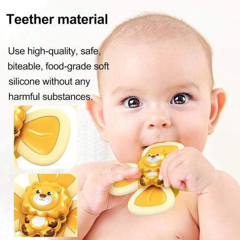 3PCS Suction Cup Spinner Toys for 1 2 Year Old Boys Girls|Spin Sucker Spinning Top Spinner Toy Bath Toys 12-18 Months|First Birthday Baby Gifts for 1 Year Old Girls|Sensory Toys for Toddlers 1-3 in Saudi Arabia