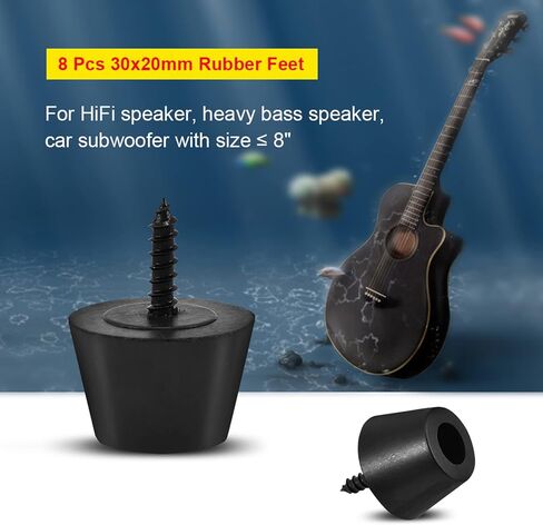 VBESTLIFE Fosa 8 Pcs 30x20mm Rubber Anti-Vibration Speaker Spikes Pads Mats Base Pad Stand with Screws for HiFi Speaker, Amplifier, Car Subwoofer in Saudi Arabia