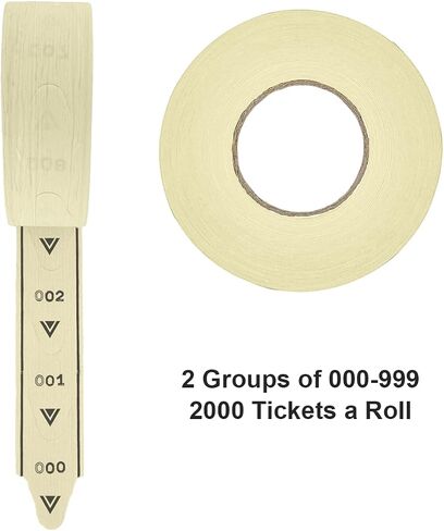1 لفة من تذاكر Take-A-Number المكونة من 3 أرقام - 2000 / لفة (أبيض) in Saudi Arabia