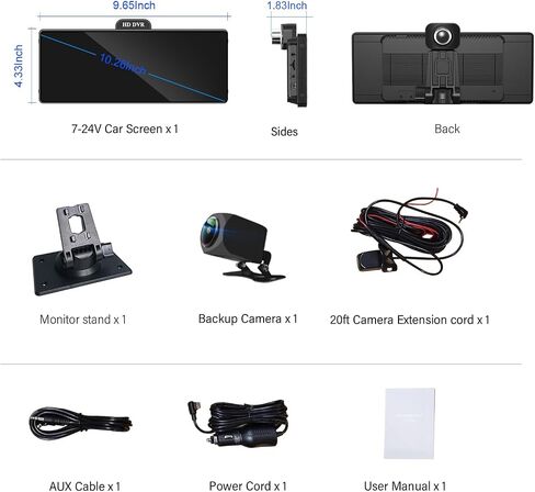 Wireless Apple Carplay Screen for Car, 10" Android Auto Screen with 2K Dash Cam &1080p Backup Camera,GPS Navigation System for Vehicle,Support Mirror Link/Bluetooth/FM Radio in Saudi Arabia