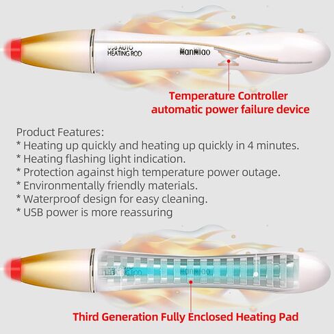 Toys Heater Bar LED Indicator Light Heater Heater Bar Heater Stick Automatic 42℃ Control Quick Heating Portable Carrying Outdoor Heating Tea/Coffee/Water,2 Heaters in 1 Cable in Saudi Arabia