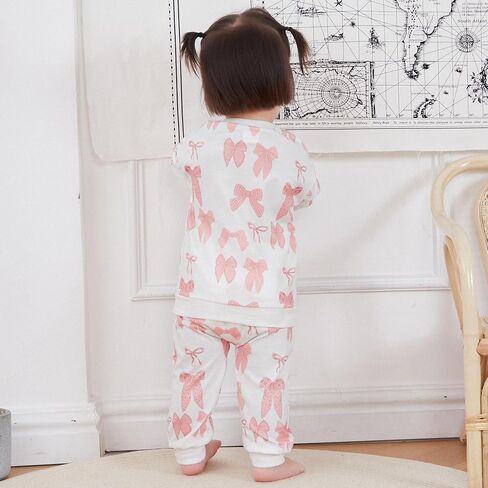 Baby Girl Fall Winter Outfits Toddler Clothes Long Sleeve Floral Graphic Crewneck Sweatshirt + Joggers Pants Set in Saudi Arabia