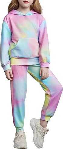 Arshiner Toddler Girl's 2Pcs Clothing Sets Long Sleeve Hoodie Sweatshirt Pants Set with Pockets Fall Winter Clothes 1-6 in Saudi Arabia