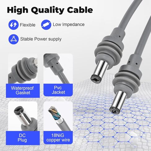 كابل طاقة Starlink Mini Dc، كابل بديل لـ Starlink Mini، كابل طاقة مقاوم للماء بطول 6.5 قدم/2 متر لملحقات Starlink Mini in Kuwait