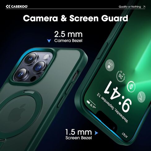 CASEKOO Designed for iPhone 16 Pro Max Case with Magnetic Invisible Stand [Military Drop Protection] [Compatible with MagSafe] Shockproof Slim Translucent Matte Promax Case 6.9 Inch 2024, Black in Saudi Arabia