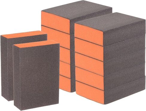 HARFINGTON 12pcs Sanding Sponge Blocks 1200-1500 Grits Block 100x70x25mm, Brown&Blue in Saudi Arabia