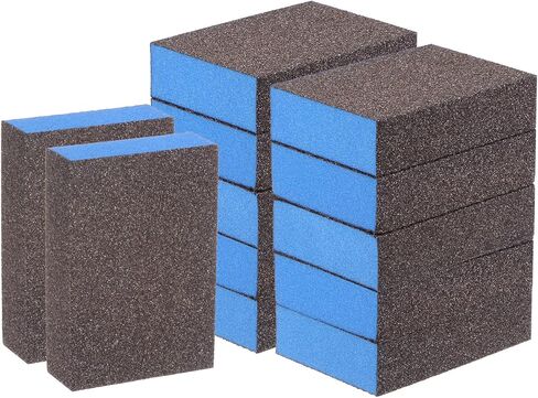 HARFINGTON 12pcs Sanding Sponge Blocks 1200-1500 Grits Block 100x70x25mm, Brown&Blue in Saudi Arabia