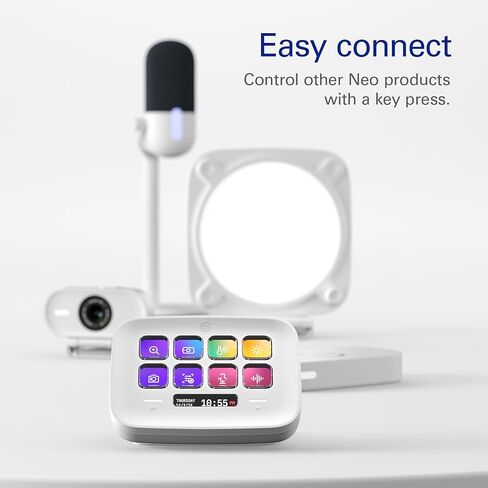 Elgato Stream Deck Neo – 8 Customizable Keys, 2 Touch Points, Speed Through Tasks & Workflows - Control Word, Excel, PowerPoint, Teams, Zoom, Spotify and more, Drag-’n-Drop Setup - Works with Mac & PC in Saudi Arabia