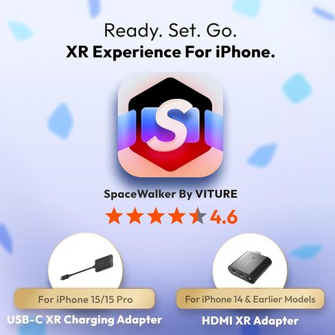 One Lite for iPhone 15 Pack: XR Glasses & USB- C XR Charging Adapter: Seamless Support on Spatial Video, VR Features Compatible with iPhone 15, Charge and Play. in Kuwait