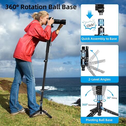 SIRUI 75.8"/192.5cm Aluminum Camera Monopod with Feet, QR Plate in Kuwait