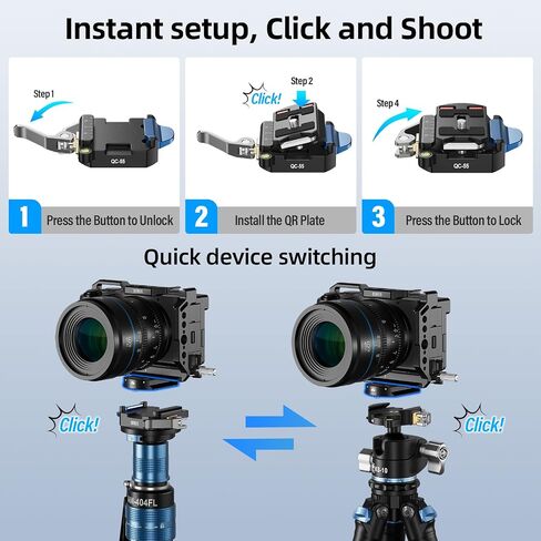 SIRUI 75.8"/192.5cm Aluminum Camera Monopod with Feet, QR Plate in Kuwait