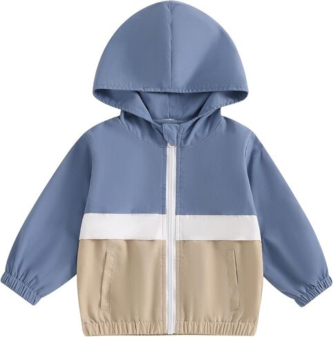 MERSARIPHY Toddler Boy Hoodies Baby Boy Jacket Lightweight Pocket Zip Up Hooded Jackets Baby Fall Winter Outwear in Saudi Arabia