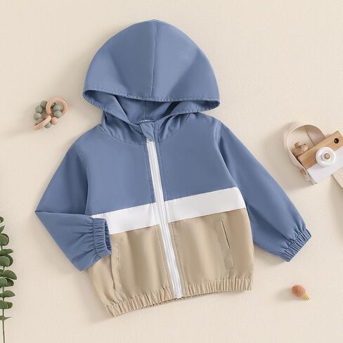 MERSARIPHY Toddler Boy Hoodies Baby Boy Jacket Lightweight Pocket Zip Up Hooded Jackets Baby Fall Winter Outwear in Saudi Arabia