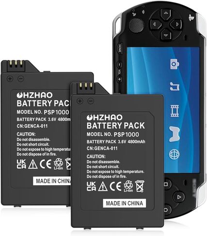2 حزمة بطارية PSP 1000 قابلة لإعادة الشحن بقدرة 4800 مللي أمبير في الساعة، بطارية 2024 ترقية جديدة عالية السعة 3.6 فولت، مناسبة لسوني PSP 1000 (1001، 1002، 1003، 1004، 1005، 1006، 1007، 1008، 1010)، PSP Fat إلخ in Kuwait