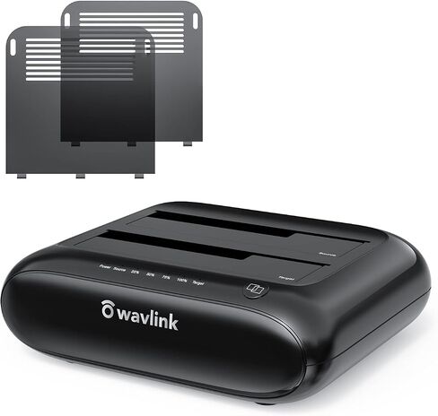 محطة إرساء القرص الصلب الخارجي WAVLINK Dual Bay، USB 3.0 إلى SATA I/II/III لقرص صلب 2.5 أو 3.5 بوصة، SSD مع وظيفة النسخ دون اتصال، يدعم UASP SATA 5 جيجابت في الثانية [دعم 2x16 تيرابايت] in Saudi Arabia