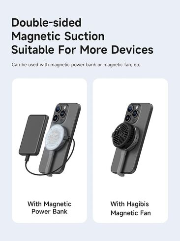 Hagibis Magnetic M.2 2230 NVMe SSD Enclosure with Magsafe for iPhone 16 15 Pro Max ProRes, 10Gbps USB C to NVMe Adapter, 100W PD, USB C Data Port, External SSD Case for MacBook, iPad Pro(MC100 Pro) in Kuwait
