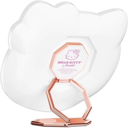 Impressions Vanity Hello Kitty 3X Magnifying Pocket Mirror with Stand, Adjustable Brightness Daylight LED Lighted Compact Makeup Mirror for Desk, Travel, Purse (Pink) in Kuwait