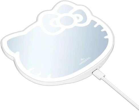 Impressions Vanity Hello Kitty 3X Magnifying Pocket Mirror with Stand, Adjustable Brightness Daylight LED Lighted Compact Makeup Mirror for Desk, Travel, Purse (Pink) in Kuwait