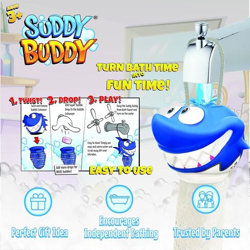 Suddy Buddy® Bubble Bath Toy, Kids Ages 3+, Boys and Girls, Safe & Clean, Collect All Four. Includes: 1 Character Bubble soap Dispenser, 1 Trading Card, and 3 Super Bubble Drops. Manta Ray in Saudi Arabia