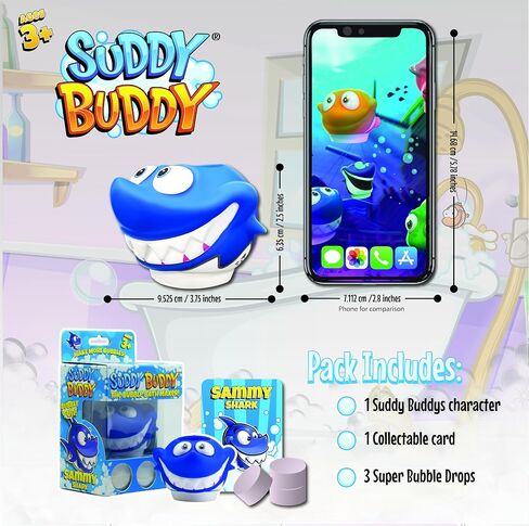 Suddy Buddy® Bubble Bath Toy, Kids Ages 3+, Boys and Girls, Safe & Clean, Collect All Four. Includes: 1 Character Bubble soap Dispenser, 1 Trading Card, and 3 Super Bubble Drops. Manta Ray in Saudi Arabia