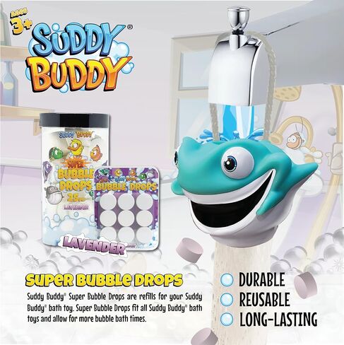 Suddy Buddy® Bubble Bath Toy, Kids Ages 3+, Boys and Girls, Safe & Clean, Collect All Four. Includes: 1 Character Bubble soap Dispenser, 1 Trading Card, and 3 Super Bubble Drops. Manta Ray in Saudi Arabia