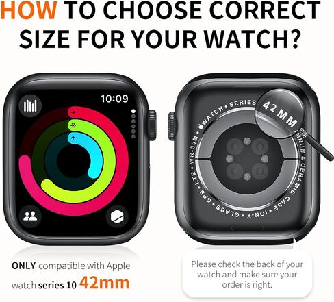 HASDON [12 علبة حافظة متوافقة مع Apple Watch Series 10 42 مم مع واقي شاشة من الزجاج المقوى، غطاء حماية كامل من البولي كربونات الصلب مقاوم للصدمات لملحقات iWatch Series 10 42 مم in Kuwait