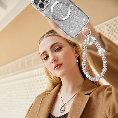 Letter Diamond Phone Charm With Phone Tether Tab, Luxury Bling Diamond Glitter Wrist Strap, Hanging Accessory Anti-loss Phone Lanyard Gifts for Women Girls-B in Kuwait