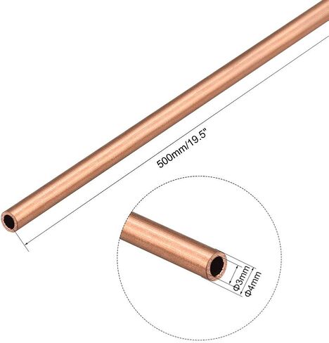 uxcell 2Pcs Copper Round Tube Pipe 10mm Outside Diameter X 8mm Inside Diameter 500mm Long in Saudi Arabia