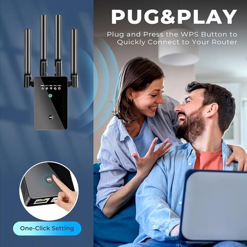 2024 Extendtecc WiFi Extender Signal Booster, Long Range Internet Extender WiFi Booster for Home, New Gen up to 4X Faster WiFi Repeater with Ethernet Port, Broader Coverage Than Ever, 1-Tap Setup in Kuwait