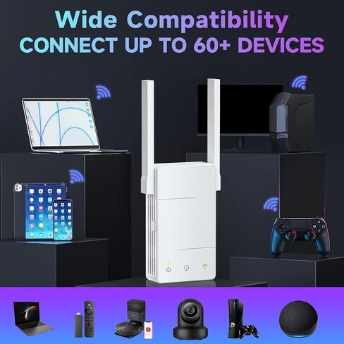 2024 Extendtecc WiFi Extender Signal Booster, 10000 Sq.ft Long Range Internet Extender WiFi Booster for Home, 84% Faster | Broader Than Ever, WiFi Repeater W/Ethernet Port, 1-Tap Easy Setup in Kuwait