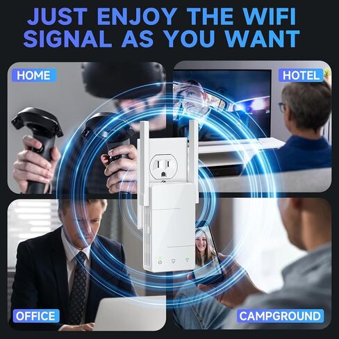 2024 Extendtecc WiFi Extender Signal Booster, 10000 Sq.ft Long Range Internet Extender WiFi Booster for Home, 84% Faster | Broader Than Ever, WiFi Repeater W/Ethernet Port, 1-Tap Easy Setup in Kuwait