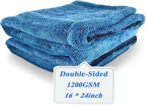 Microfiber Cleaning Cloth for car, Microfiber Towel for Cars Ultra Absorbent - Car Drying, Polishing, Buffing Cloth & Interior Detailing Towel - 500 GSM 16x16in - Auto Detailing Supplies in Saudi Arabia