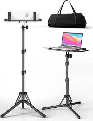 Projector Stand Laptop Tripod Stand, Upgraded Portable Projector Stand Tripod Adjustable Height 26 to 56 Inch, Laptop Floor Stand with Mouse Tray for Room, Office, Home, Outside, Studio, Dj Racks in Saudi Arabia
