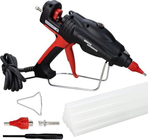 IDL Packaging GG-5810 Industrial 450W Hot Glue Gun with 10 pcs Glue Sticks - 5/8" x 10" Full-Size Glue Sticks, Amber - Hot Glue Gun Kit for Variety of Surfaces: Foam, Vinyl, Leather, or Upholstery in Kuwait