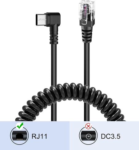 Radar Detector Cable with USB C to RJ11 Plug,Power Cable for Radar Detectors,USB 5V-12V Power Cable,for Escort Uniden Radenso XP Beltronics Cobra Whistler Radar Detector(RJ11-6.56FT) in Kuwait
