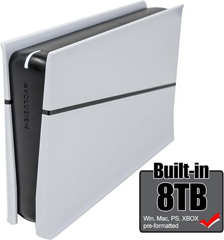 محرك الأقراص الصلبة الخارجي Avolusion PRO-5U سعة 8 تيرابايت USB 3.0 لأجهزة Windows وMacOS وPS5 وXbox (أبيض) in Kuwait