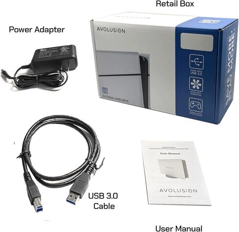 محرك الأقراص الصلبة الخارجي Avolusion PRO-5U سعة 8 تيرابايت USB 3.0 لأجهزة Windows وMacOS وPS5 وXbox (أبيض) in Kuwait
