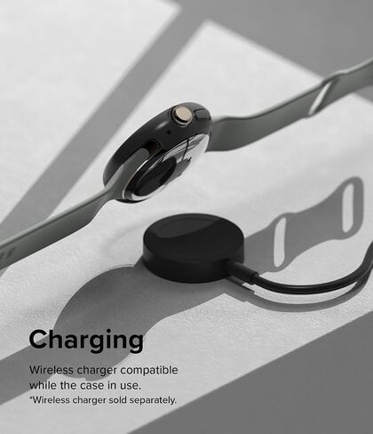 Ringke Slim [Anti-Yellowing Material / 2 Pack] Compatible with Google Pixel Watch 3 Case (45mm) Sturdy Solid Transparent Cover + Extra Color for Women, Men - Clear + Matte Black in Saudi Arabia